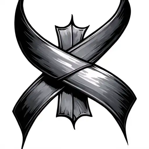 Lung Cancer Ribbon tattoo design idea