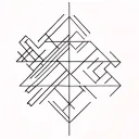 Gemini and Aquarius patern geometrical tattoo design idea