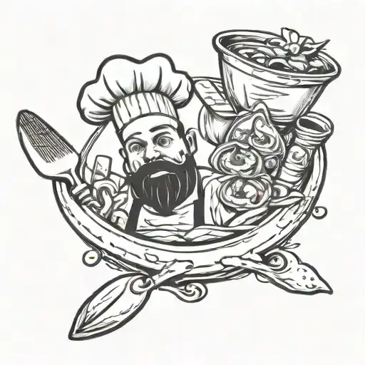 chef, food themed tattoo tattoo design idea