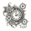 Clock scales question flowers mom geometry love stress tattoo design idea