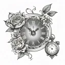 Clock scales question flowers mom geometry love stress tattoo design idea