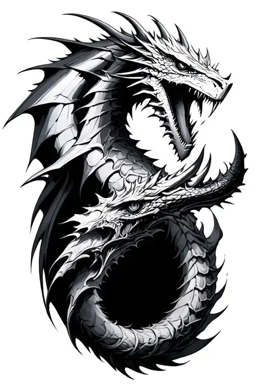bahamut final fantasy tattoo design idea