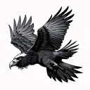 bearded vulture flying tattoo design idea