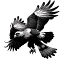 bearded vulture flying tattoo design idea