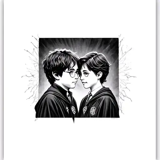 Harry Potter, not matching tattoos for best friend tattoo design idea