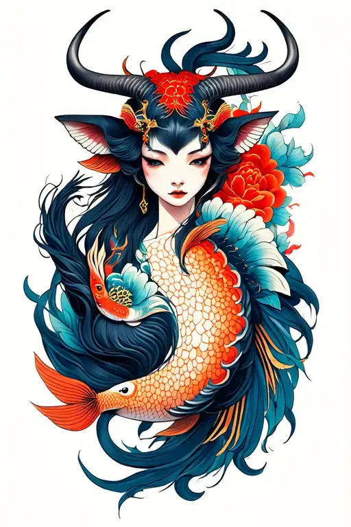 taurus and pisces tattoo design idea