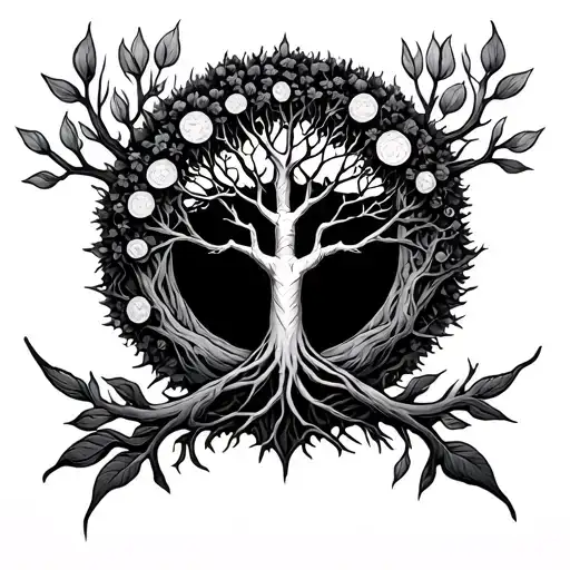 chiropractic and tree of life tattoo design idea