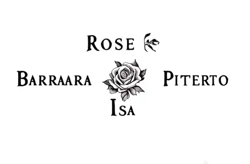 "Rose Barbara Pietro Brenda Isa" tattoo design idea