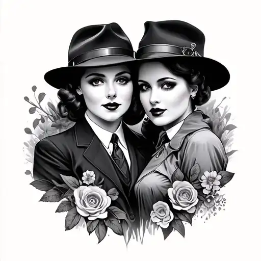 Bonnie and clyde tattoo design idea