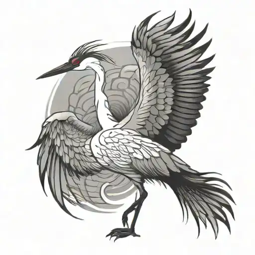Japanese Crane tattoo design idea