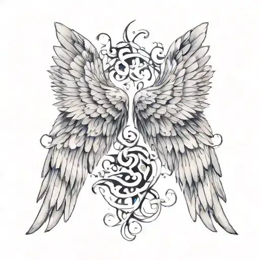 angel and devil wings tattoo design idea