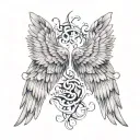 angel and devil wings tattoo design idea