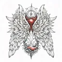 angel and devil wings tattoo design idea