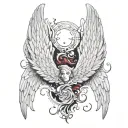 angel and devil wings tattoo design idea