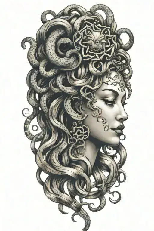 medusa head tattoo design idea