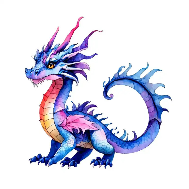 Dainty Dragon tattoo design idea