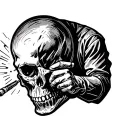 welder creating a skull tattoo design idea