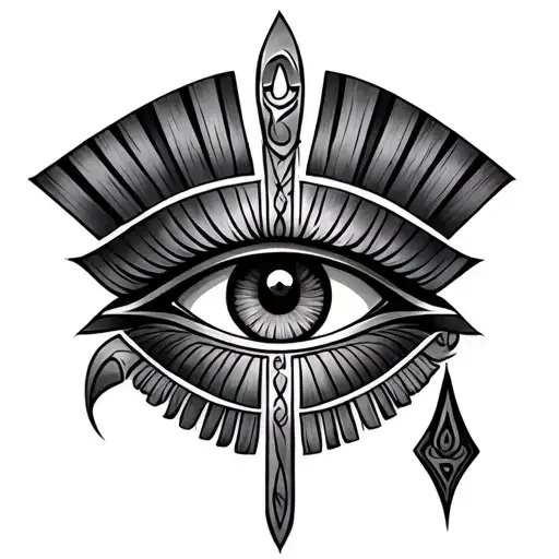 Eye Of Ra horus ankh symbol tattoo design idea