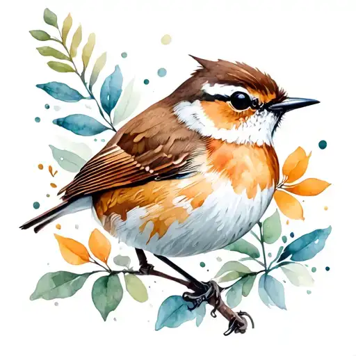 audobon wren bird tattoo design idea