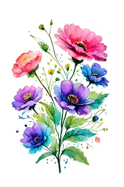 flower garden tattoo design idea