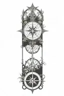 compass rose palms wold tattoo design idea