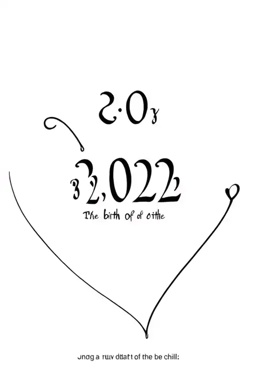 The date of birth of the child 03/03/2022 tattoo design idea