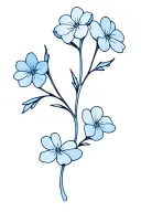 forget-me-not flower branch with 4 blossoms tattoo design idea