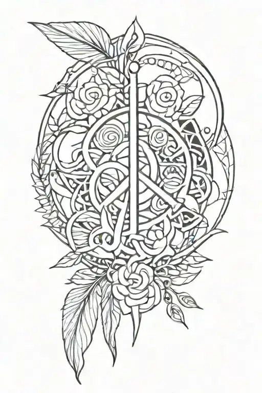 strength peace love and prosperity tattoo design idea