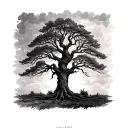 tree with bare branches tattoo design idea