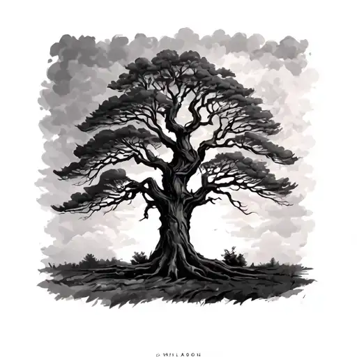 tree with bare branches tattoo design idea