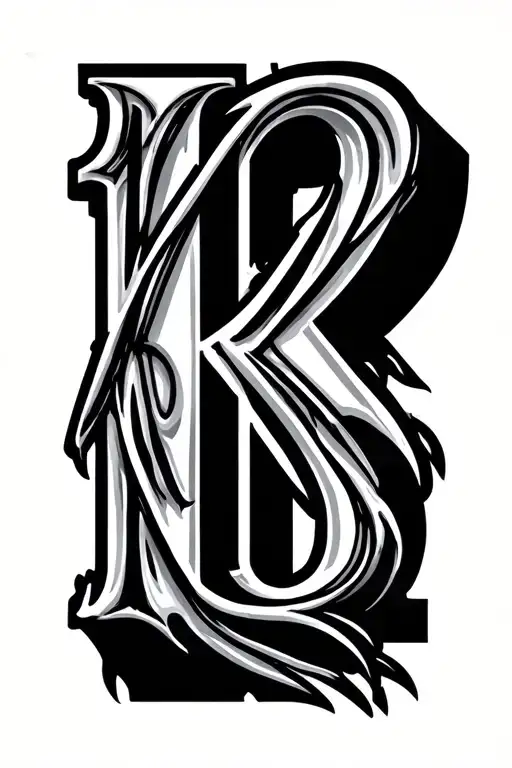 letter k and number 18 together symbolizing tattoo design idea