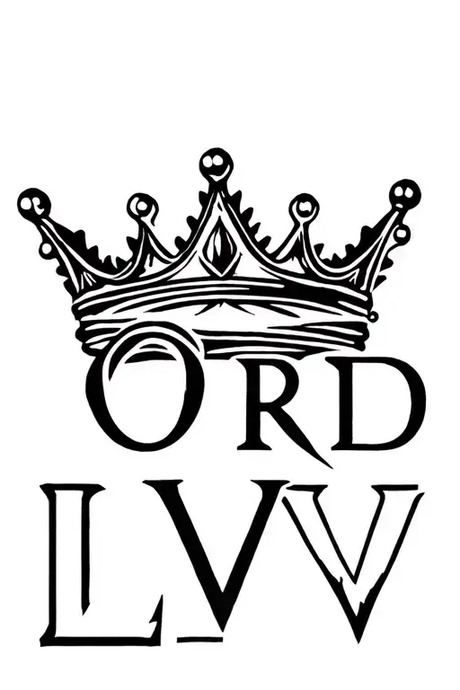 "O R D lV" crown tattoo design idea