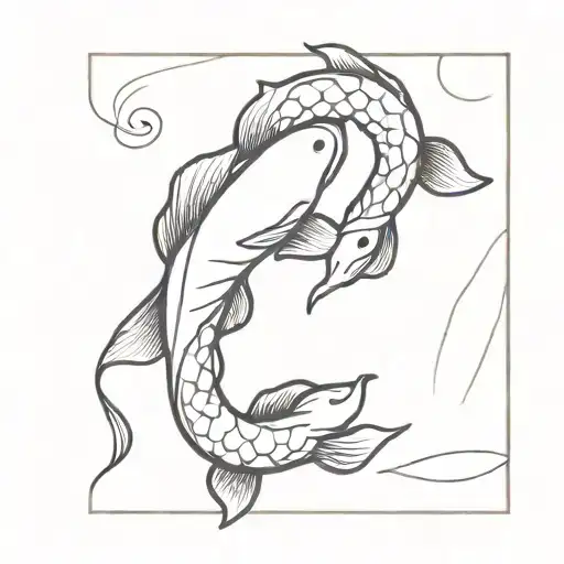 dragon carp koi black tattoo design idea