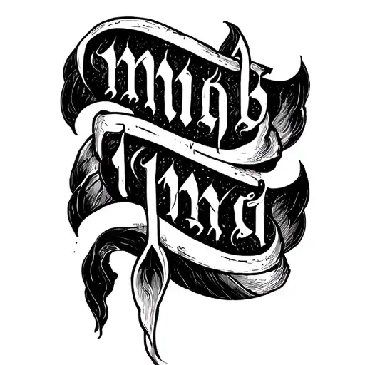 coverup for the word "mob" in cursive on hand tattoo design idea