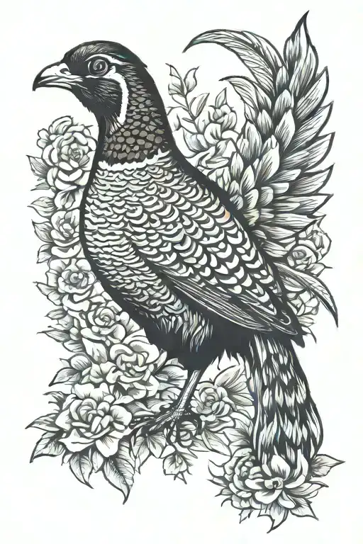 pheasant tattoo design idea