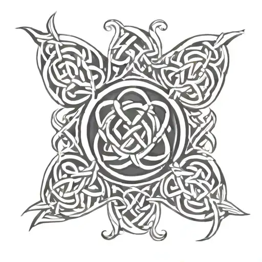 Father Daughter celtic knot tattoo design idea