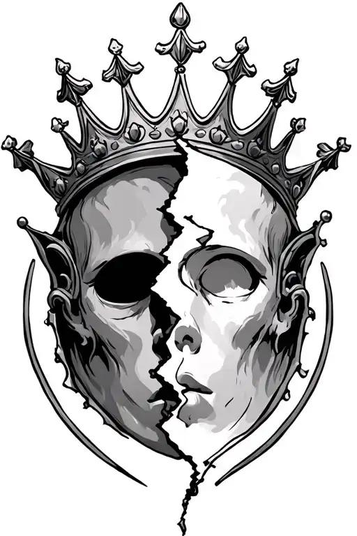 crown broken into three peices  tattoo design idea