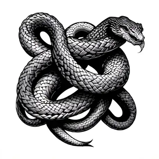 2 snakes intertwined wristband in Celtic style tattoo design idea