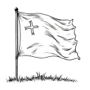templar flag in a french field There tattoo design idea