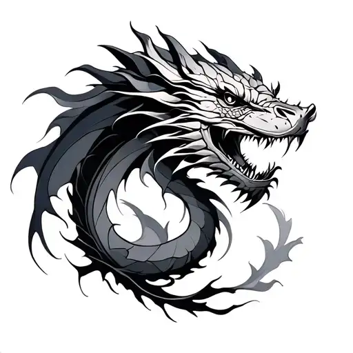 abstract dragon sleeve tattoo tattoo design idea