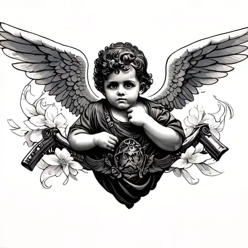 GANGSTER CHERUB tattoo design idea