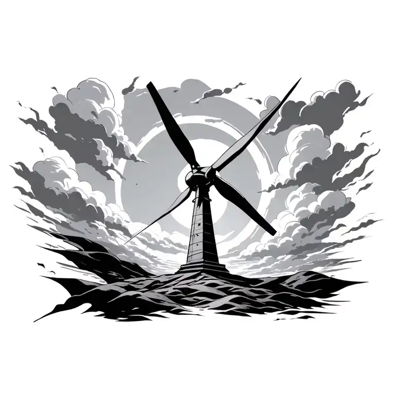 Wind Turbine tattoo design idea