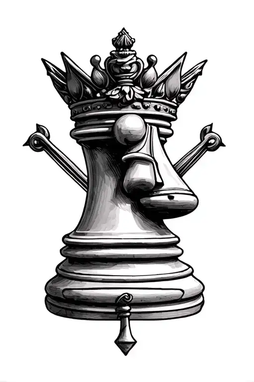 libra symbol king chess piece tattoo design idea