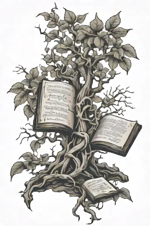 Poison tree with bible verse intertwined tattoo design idea