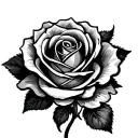 the name 'sapphire' with a rose intertwined tattoo design idea