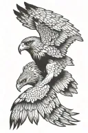 hawk wings spread wide tattoo design idea