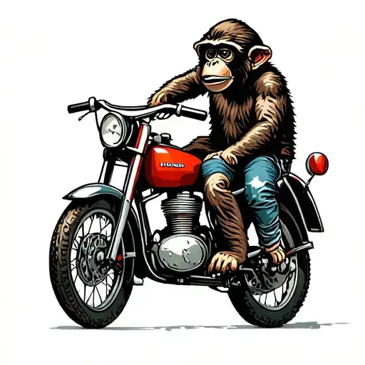 Honda monkey mini motorcycle tattoo design idea