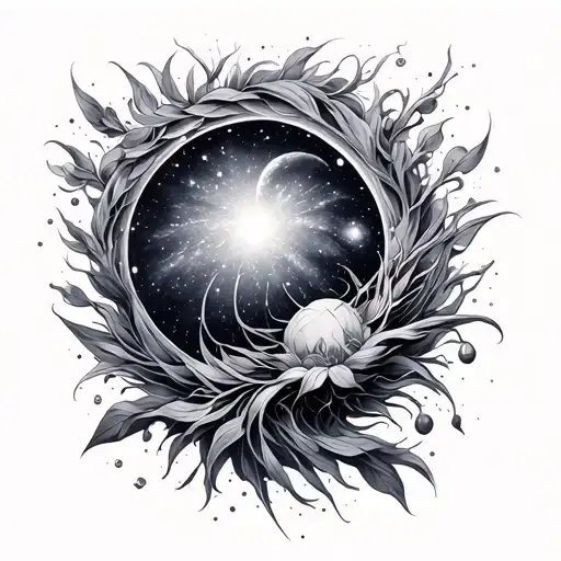 Galaxy Black And White tattoo design idea