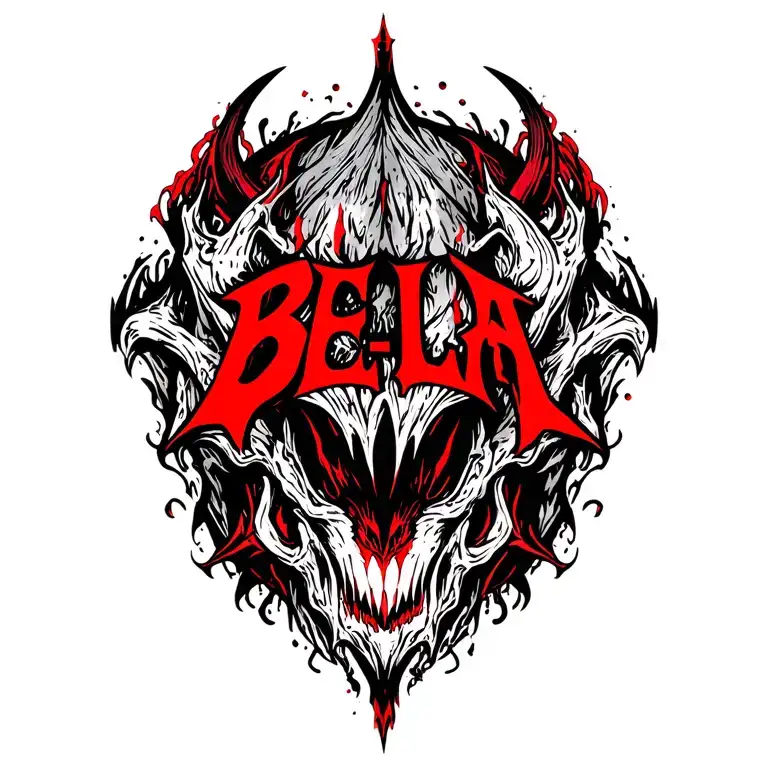 "B E L I A L" BELIAL DEMON tattoo design idea