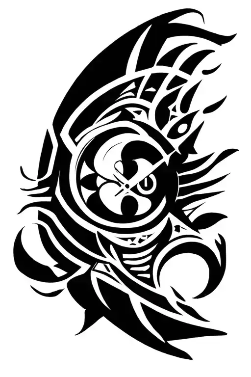 tribal, time, good and bad tattoo design idea